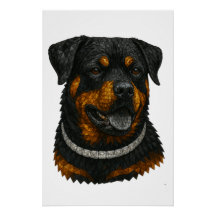 Ädelstensmosaik Rottweiler Porträtt