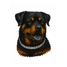 Ädelstensmosaik Rottweiler Porträtt