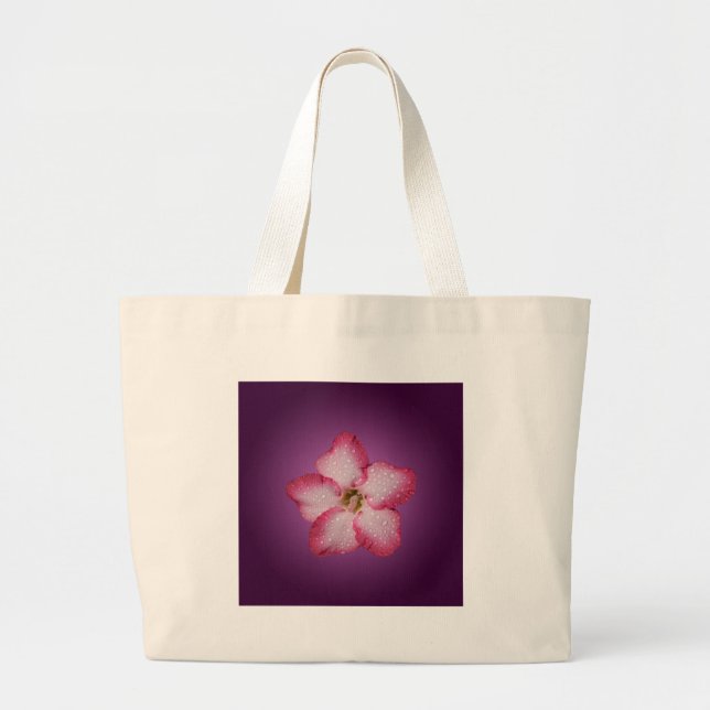 Adenium Rosa Blomma Flora Gradient Violett Jumbo Tygkasse (Framsidan)