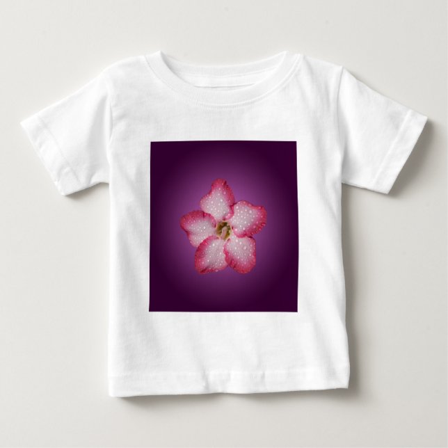 Adenium Rosa Blomma Flora Gradient Violett T Shirt (Framsida)