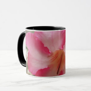 Adenium rosa vita blommor blommande natur trädgård mugg