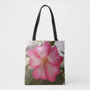 Adenium rosa white blommor blommigt nature graden tygkasse