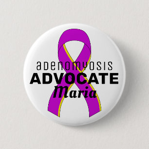 Adenomyos Advocate Ribbon White Button Knapp