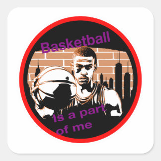 Adesivo Basketball is a part of me Fyrkantigt Klistermärke