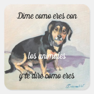 Adesivo Dime como eres con los animales Fyrkantigt Klistermärke