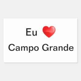 Adesivo eu amo Campo Grande Rektangulärt Klistermärke