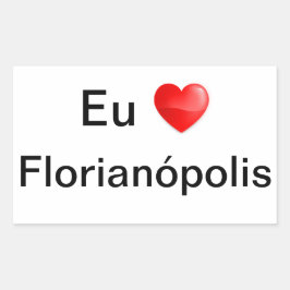 Adesivo eu amo Florianópolis Rektangulärt Klistermärke