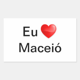 Adesivo eu amo Maceió Rektangulärt Klistermärke