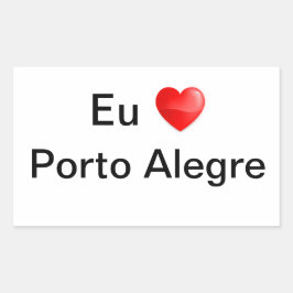 Adesivo eu amo Porto Alegre Rektangulärt Klistermärke