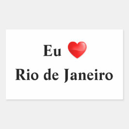 Adesivo eu amo Rio de Janeiro Rektangulärt Klistermärke