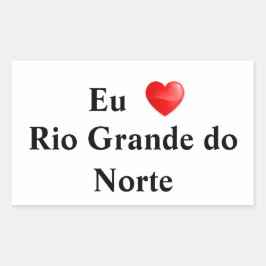 Adesivo eu amo Rio Grande do Norte Rektangulärt Klistermärke