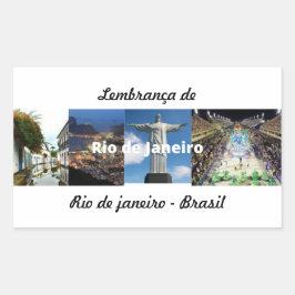 Adesivo lembrança de Rio de Janeiro Rektangulärt Klistermärke