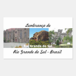 Adesivo lembrança de Rio Grande do Sul - Brasil Rektangulärt Klistermärke