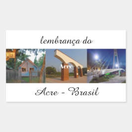Adesivo lembrança do Acre Brasil Rektangulärt Klistermärke