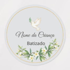 Adesivo Lembrancinha de Batizado Personalizado Klistermärke