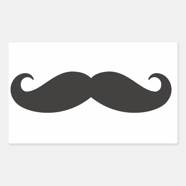 Adesivo Mustache Rektangulärt Klistermärke (Framsida)