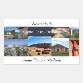 Adesivo recuerdo de Santa Cruz Bolivia Rektangulärt Klistermärke