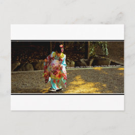 © Adful Girl in Kimono, Atsuta Shrine, Nagoya Vykort