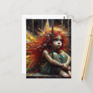 Adful Little Fairy with Red Hair Vykort