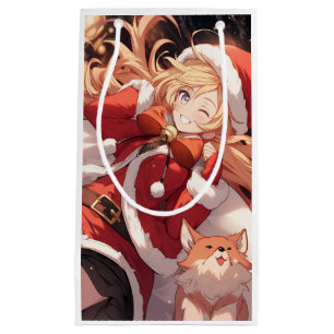 Adful Santa Anime Girl Bag of Gifts and Pet Hund