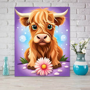 Adful Whimsitish Highland Cow AI Poster