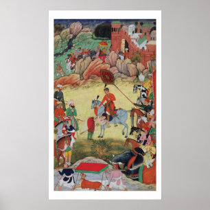Adham Khan som betalar vördnad till Akbar på Poster