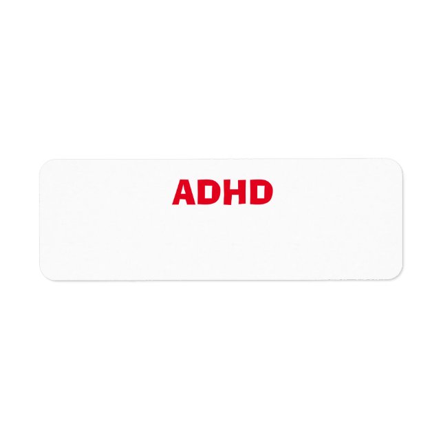 ADHD ADD ADD-hälsoproblem Returadress Etikett (Framsidan)