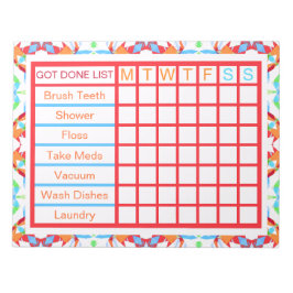 ADHD ADD Girl's Women's Weekly Checklist Reminder Anteckningsblock