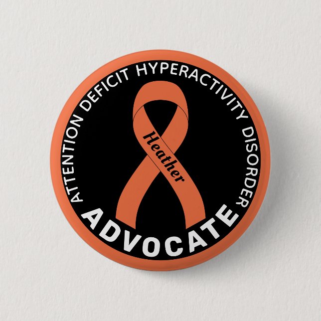 ADHD Advocate Ribbon Black-knapp Knapp (Framsida)