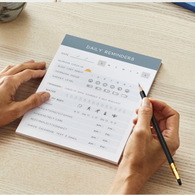 ADHD-Anteckningsblock för daglig påminnelse Anteckningsblock (adhd, adhd notepad, neurodivergent, daily reminders, notepad, custom notepad, )