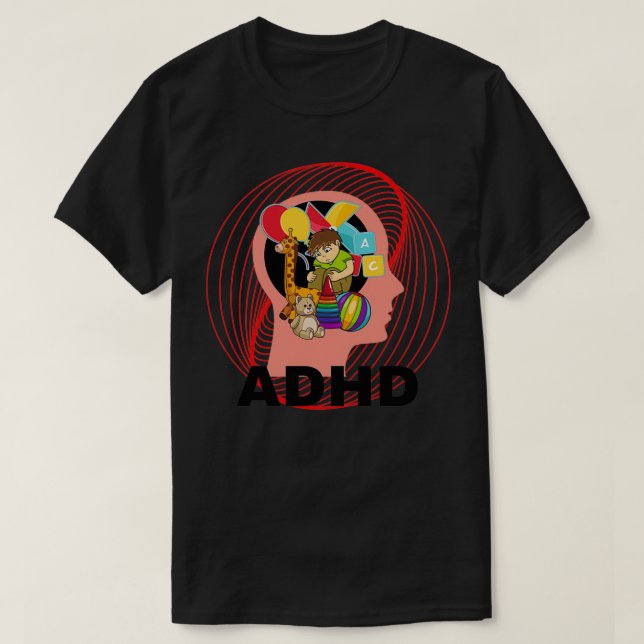 ADHD ÄR AWESOMESAD CHILD AWARENESS ADHD T SHIRT (Design framsida)
