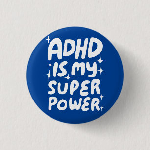 ADHD är min Roligt Bubble Brev Blue Knapp