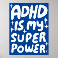 ADHD är min Roligt Bubble Brev Blue