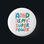 ADHD är min superkraftfulla Roligt Bubble Brev Col Knapp<br><div class="desc">Hand gjorde knappkonst åt dig! Anpassa med egen text eller ändra färg. Kolla min butik för mycket mer färg och design eller säg till mig om du vill ha något anpassningsbar!</div>