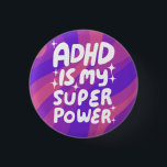 ADHD är min superkraftfulla Roligt Bubble Brev Col Knapp<br><div class="desc">Hand gjorde knappkonst åt dig! Anpassa med egen text eller ändra färg. Kolla min butik för mycket mer färg och design eller säg till mig om du vill ha något anpassningsbar!</div>