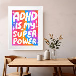 ADHD är min superkraftfulla Roligt Bubble Brev Col Poster<br><div class="desc">Jag hoppas att du gillar den här roligten konst! Lägg till din egen text, ändra även bakgrunden färg. Markera utskriften som är storlek med hjälp av listrutan ovan och du kan klicka på knappen "Redigera design" för att anpassa teckningen så att den passar alla storleka pappra. Köp en enkel poster...</div>