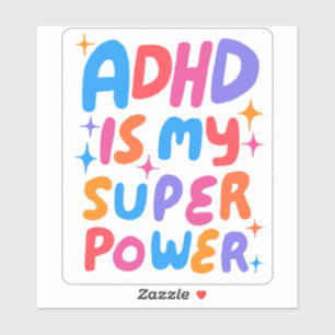 ADHD ÄR MY SUPERPOWER Roligt Colorful Bubble Brev Klistermärken
