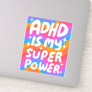 ADHD ÄR MY SUPERPOWER Roligt Colorful Bubble Brev Klistermärken