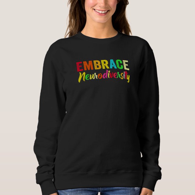 Adhd Autism Asd Embrace Neurodiversity T Shirt (Framsida)