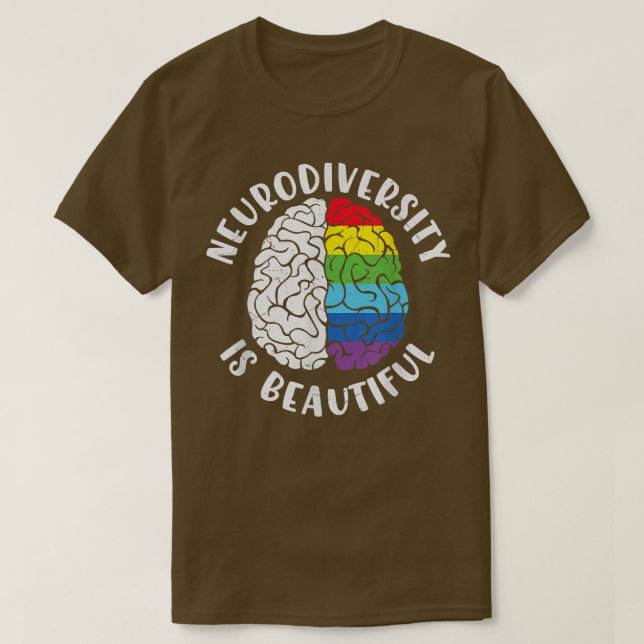 ADHD Autism Awareness Neurodiversity är vacker T Shirt (Design framsida)