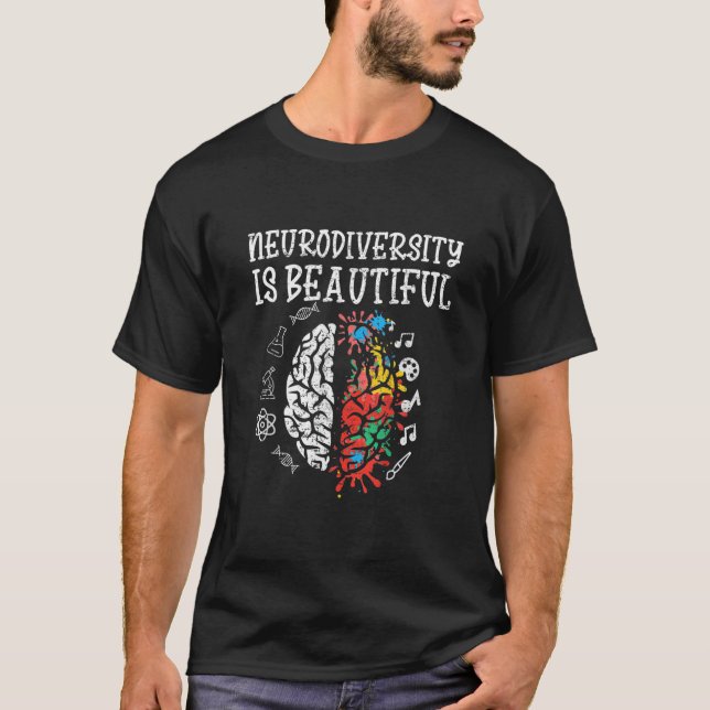 ADHD Autism Awareness Neurodiversity är vacker T Shirt (Framsida)