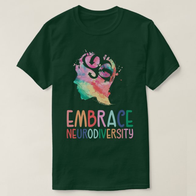 ADHD Autism Awareness Support Embrace Neurodiversi T Shirt (Design framsida)