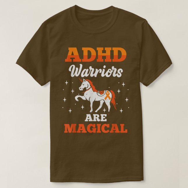 ADHD Awareness Attention Deficit Warrior Survivor T Shirt (Design framsida)