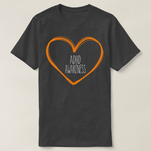 ADHD Awareness Heart Support 2 T Shirt (Design framsida)