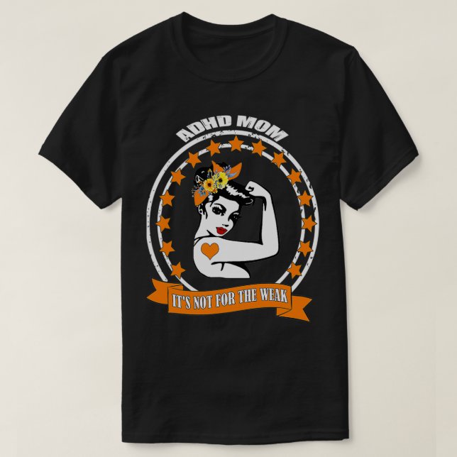 Adhd Awareness Mamma Warrior T Shirt (Design framsida)