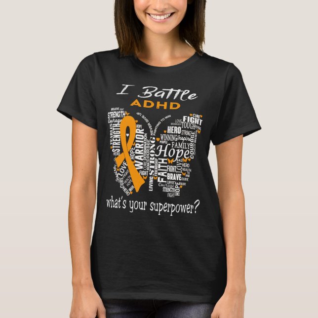 ADHD Awareness Month Ribbon Gifts T Shirt (Framsida)