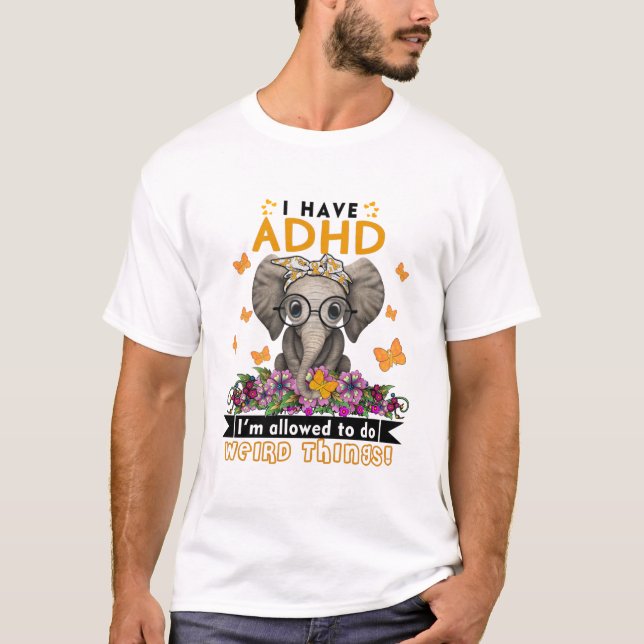 ADHD Awareness Month Ribbon Gifts T Shirt (Framsida)