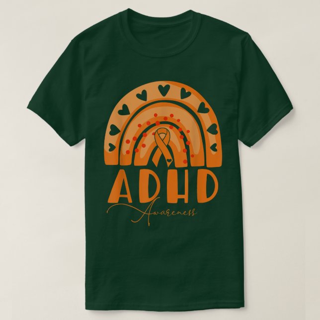 ADHD Awareness Rainbow Ribbon för manar kvinnor ba T Shirt (Design framsida)