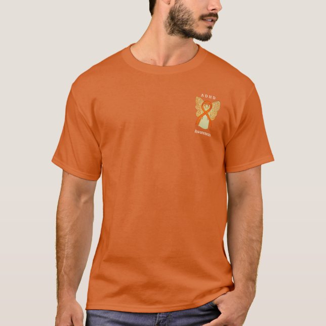 ADHD Awareness Ribbon Angel Anpassningsbar Shirts Tee (Framsida)