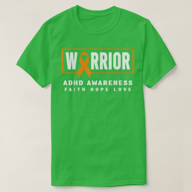 ADHD Awareness Warrior Shirt - Orange Ribbon, ADHD T (Design framsida)